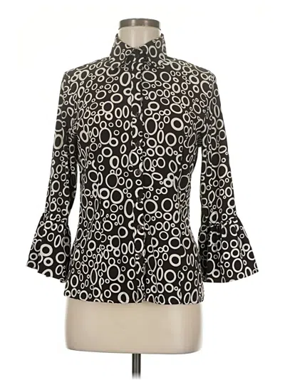 Pre-owned Ninety 3/4 Sleeve Blouse In Black