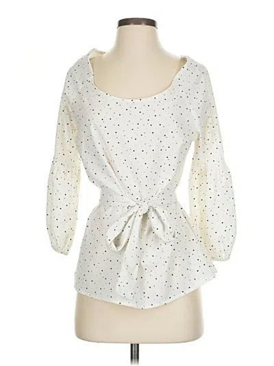 Pre-owned Ninety 3/4 Sleeve Blouse In White