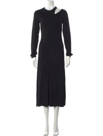 Pre-owned Ninety Percent Asymmetrical Midi Length Dress In Black