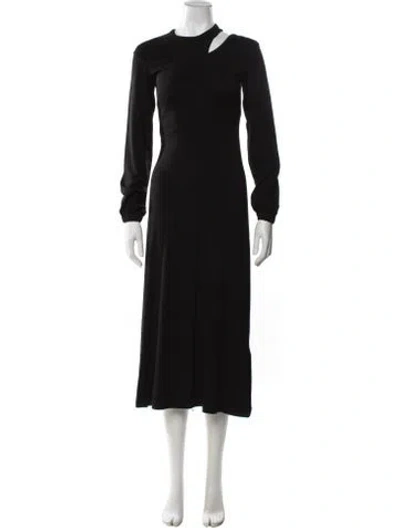 Pre-owned Ninety Percent Asymmetrical Midi Length Dress In Black