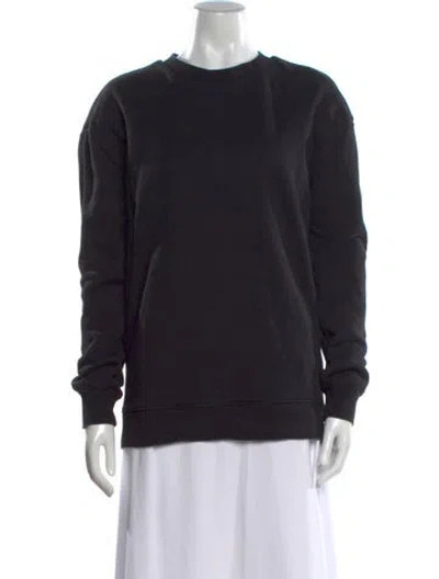 Pre-owned Ninety Percent Crew Neck Long Sleeve Sweatshirt In Black