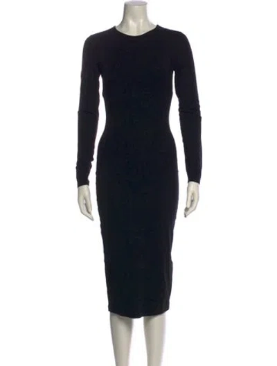 Pre-owned Ninety Percent Crew Neck Midi Length Dress In Black