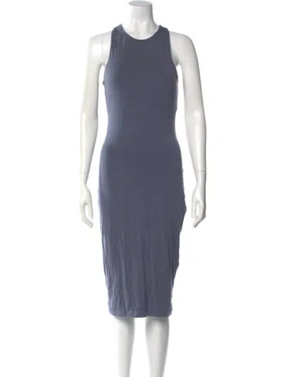 Pre-owned Ninety Percent Crew Neck Midi Length Dress In Blue