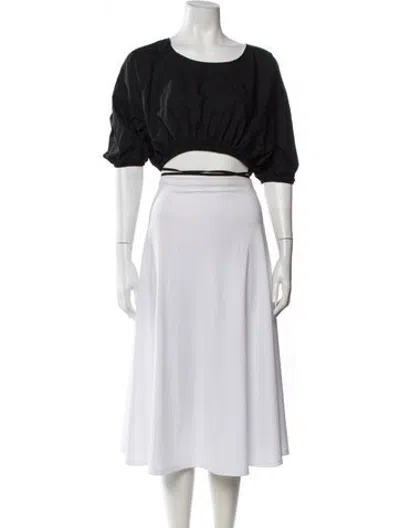 Pre-owned Ninety Percent Crew Neck Short Sleeve Crop Top In White