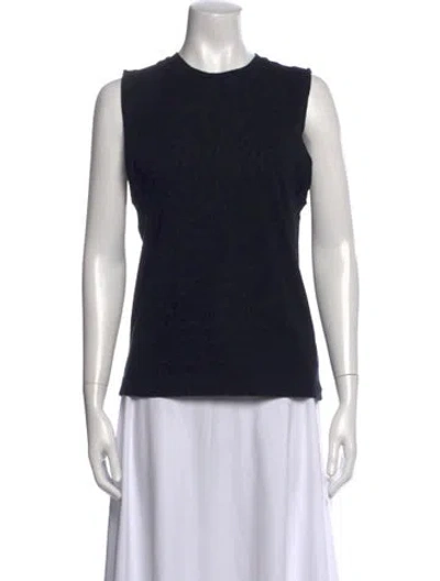 Pre-owned Ninety Percent Crew Neck Sleeveless Top In Black