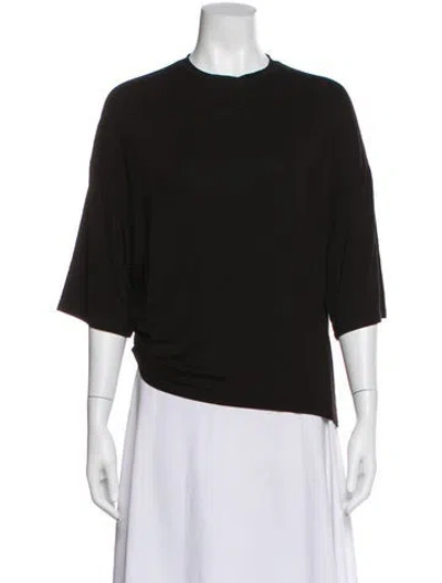 Pre-owned Ninety Percent Crew Neck Three-quarter Sleeve Top In Black