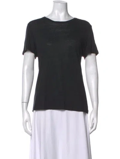 Pre-owned Ninety Percent Linen Crew Neck T-shirt In Black