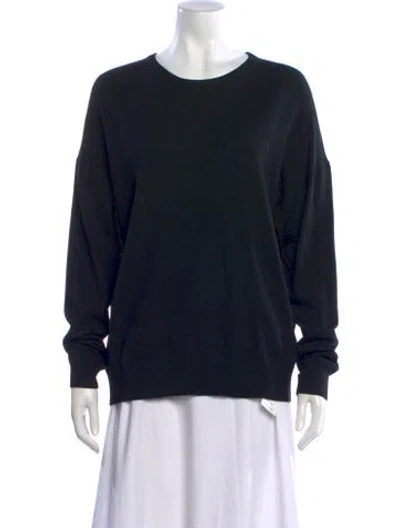 Pre-owned Ninety Percent Merino Wool Crew Neck Sweater In Black
