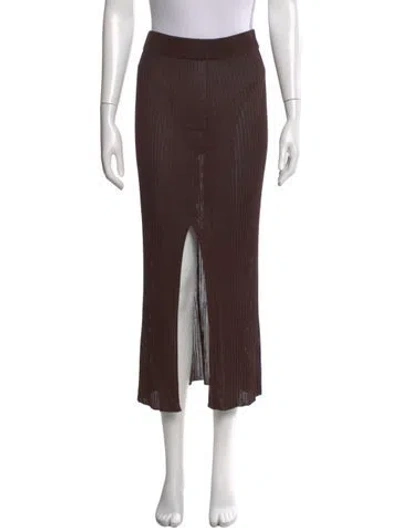 Pre-owned Ninety Percent Midi Length Skirt In Brown