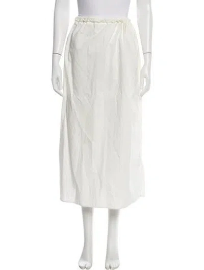 Pre-owned Ninety Percent Midi Length Skirt In White