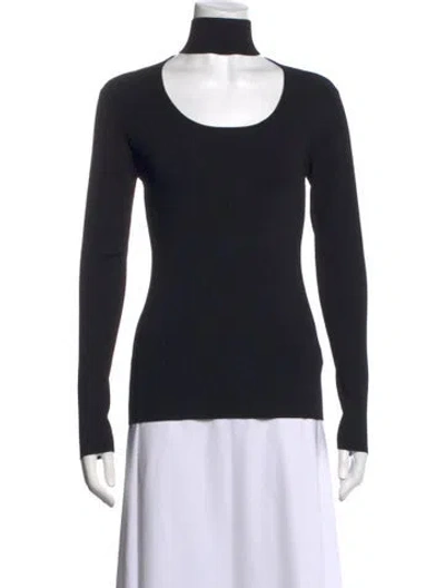 Pre-owned Ninety Percent Mock Neck Long Sleeve Top W/ Tags In Black