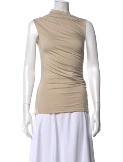 Pre-owned Ninety Percent Mock Neck Sleeveless Top In Neutral