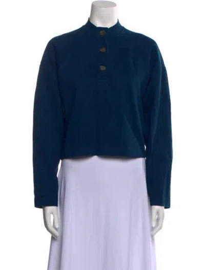 Pre-owned Ninety Percent Mock Neck Sweater In Blue
