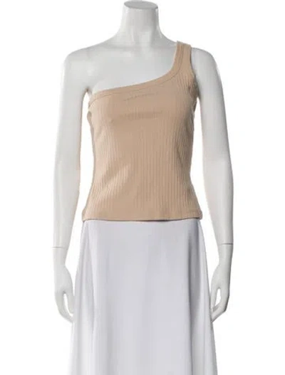 Pre-owned Ninety Percent One-shoulder Sleeveless Top In Neutrals