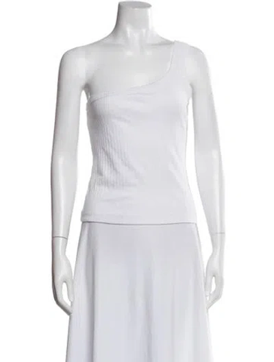 Pre-owned Ninety Percent One-shoulder Sleeveless Top In White