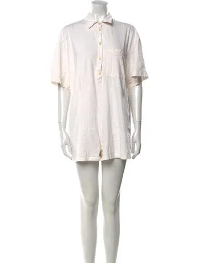 Pre-owned Ninety Percent Romper In White