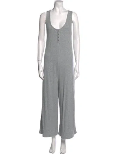 Pre-owned Ninety Percent Scoop Neck Jumpsuit W/ Tags In Gray