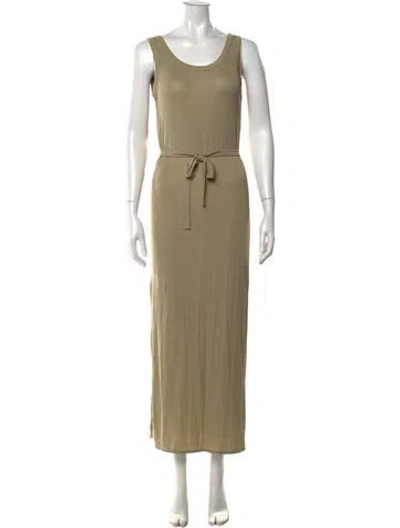 Pre-owned Ninety Percent Scoop Neck Long Dress In Neutrals