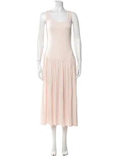 Pre-owned Ninety Percent Scoop Neck Midi Length Dress W/ Tags In Pink