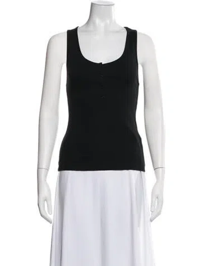 Pre-owned Ninety Percent Scoop Neck Sleeveless Top In Black