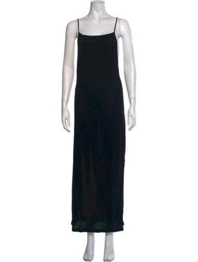 Pre-owned Ninety Percent Square Neckline Long Dress In Black