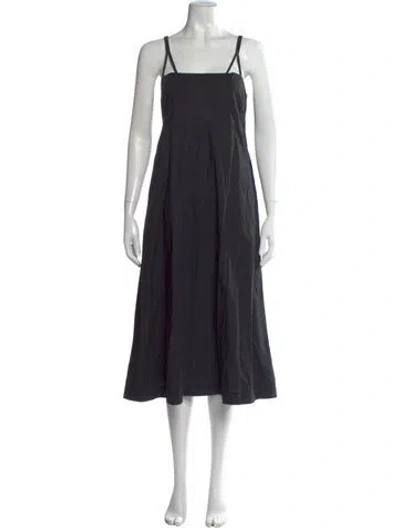 Pre-owned Ninety Percent Square Neckline Midi Length Dress In Black