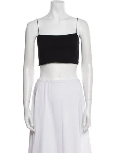 Pre-owned Ninety Percent Square Neckline Sleeveless Crop Top In Black