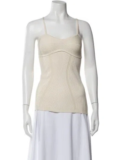 Pre-owned Ninety Percent Square Neckline Sleeveless Top In White
