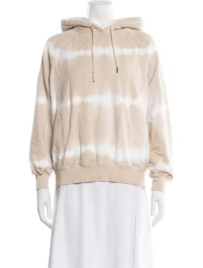 Pre-owned Ninety Percent Tie-dye Print Crew Neck Hoodie In Neutrals