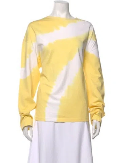 Pre-owned Ninety Percent Tie-dye Print Crew Neck T-shirt W/ Tags In Yellow
