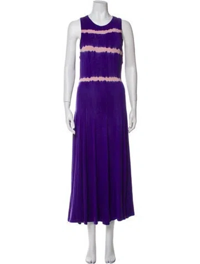 Pre-owned Ninety Percent Tie-dye Print Long Dress In Purple