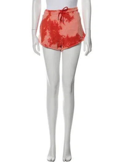 Pre-owned Ninety Percent Tie-dye Print Mini Shorts In Orange