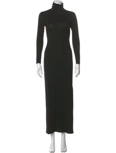 Pre-owned Ninety Percent Turtleneck Long Dress In Black