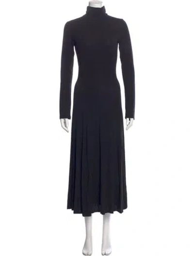 Pre-owned Ninety Percent Turtleneck Long Dress In Blue