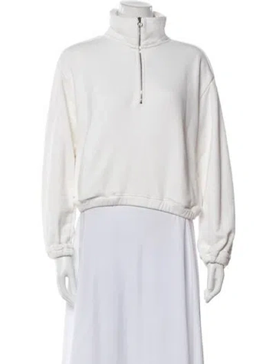 Pre-owned Ninety Percent Turtleneck Long Sleeve Sweatshirt In White