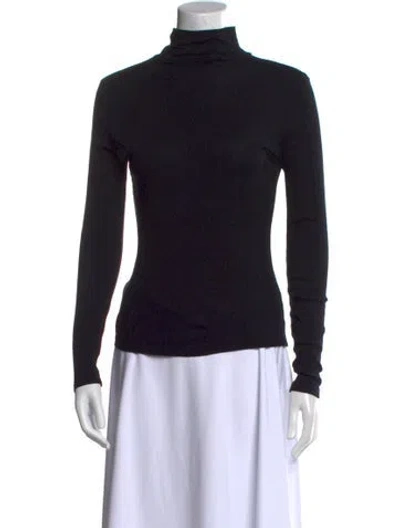 Pre-owned Ninety Percent Turtleneck Long Sleeve Top In Black