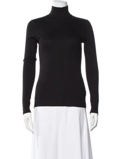 Pre-owned Ninety Percent Turtleneck Long Sleeve Top In Black