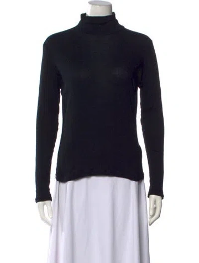 Pre-owned Ninety Percent Turtleneck Long Sleeve Top In Black