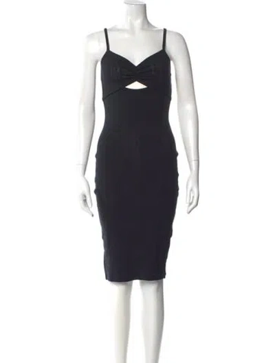 Pre-owned Ninety Percent V-neck Knee-length Dress W/ Tags In Blue