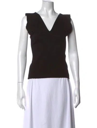 Pre-owned Ninety Percent V-neck Sleeveless Top In Black