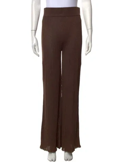 Pre-owned Ninety Percent Wide Leg Pants In Brown