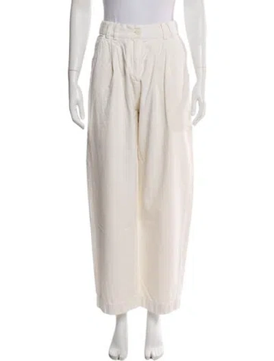 Pre-owned Ninety Percent Wide Leg Pants In Neutral