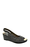 Ninety Union Anita Crystal Embellished Slingback Wedge Sandal In Pewter