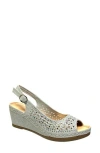 Ninety Union Anita Crystal Embellished Slingback Wedge Sandal In Silver
