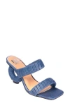 Ninety Union Women's Ash Pleated Circular Heel Sandals In Blue Denim