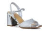 Ninety Union Block Heel Metallic Sandal In Silver