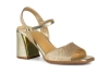 Ninety Union Block Heel Metallic Sandal In Gold
