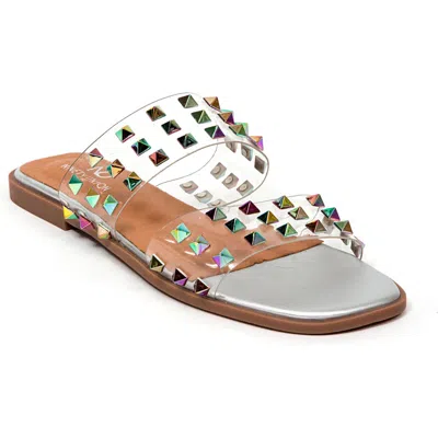 Ninety Union Bloom Slide Sandal In Silver Multi