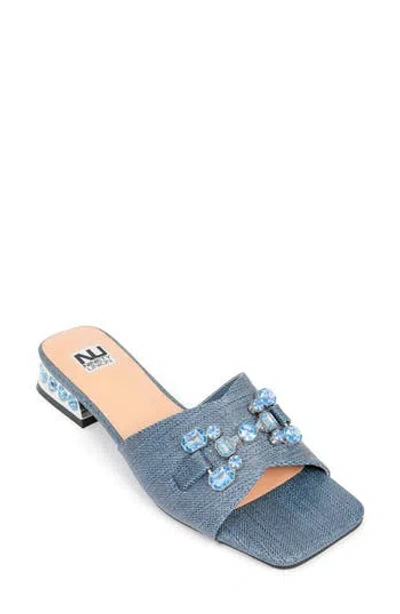 Ninety Union Charm Crystal Embellished Sandal In Blue