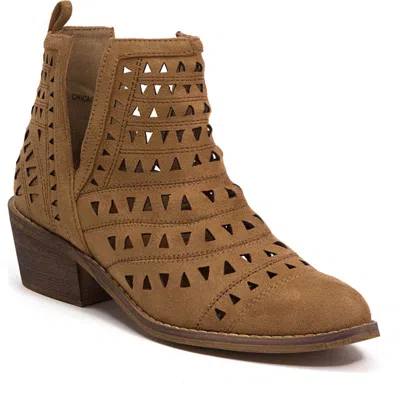 Ninety Union Chicago Perforated Ankle Boot In Tan
